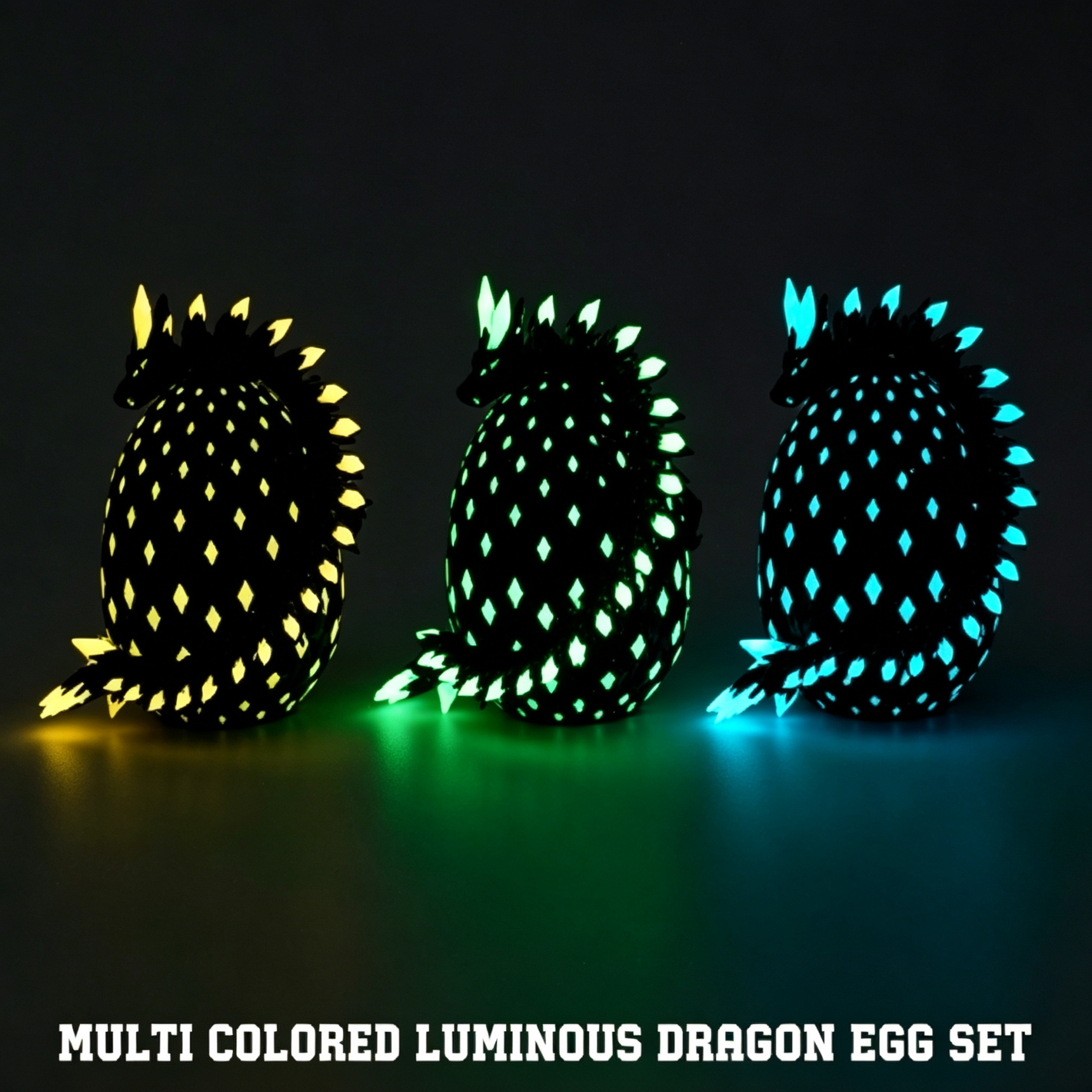 3D-Printed Multicolor Glow-in-the-Dark Dragon Egg Set: A Best-Selling Cross-Border Halloween Craft, Decorative Item, and Gift for Kids with Storage
