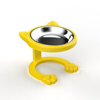 Cute Cat Ear Elevated Cat Bowl | Raised Stainless Steel Pet Feeder