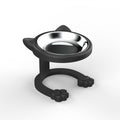 Cute Cat Ear Elevated Cat Bowl | Raised Stainless Steel Pet Feeder