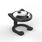 Cute Cat Ear Elevated Cat Bowl | Raised Stainless Steel Pet Feeder