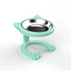 Cute Cat Ear Elevated Cat Bowl | Raised Stainless Steel Pet Feeder