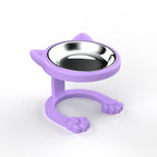 Cute Cat Ear Elevated Cat Bowl | Raised Stainless Steel Pet Feeder