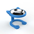 Cute Cat Ear Elevated Cat Bowl | Raised Stainless Steel Pet Feeder