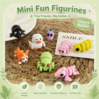 Mini Articulated Fidget Animals Bulk Pack | Portable Pocket Stress Relief Toys