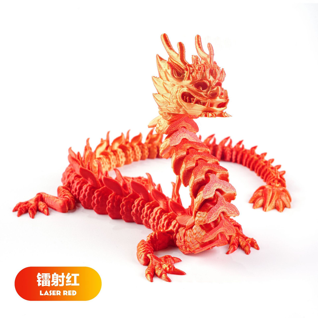 3D-Printed Standing Chinese Dragon Figurine—Gift Ornament with Movable Parts, High-Precision, Creative “Divine Dragon” Trend Toy Model