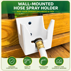 Wall Mount Hose Spray Holder | Outdoor Garden Nozzle Storage Rack, Easy Install