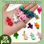 Mini Articulated Fidget Animals Bulk Pack | Portable Pocket Stress Relief Toys