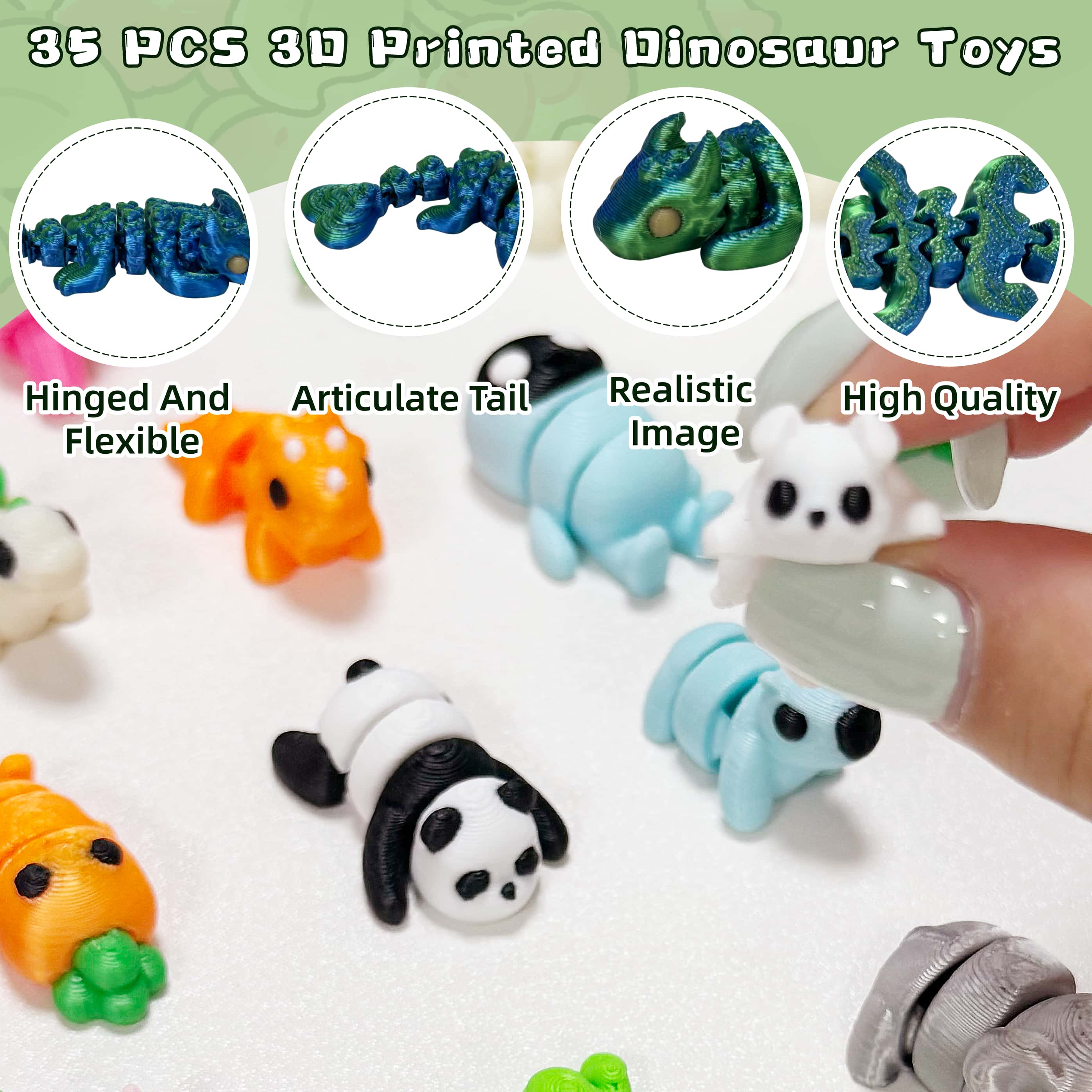 Mini Articulated Fidget Animals Bulk Pack | Portable Pocket Stress Relief Toys