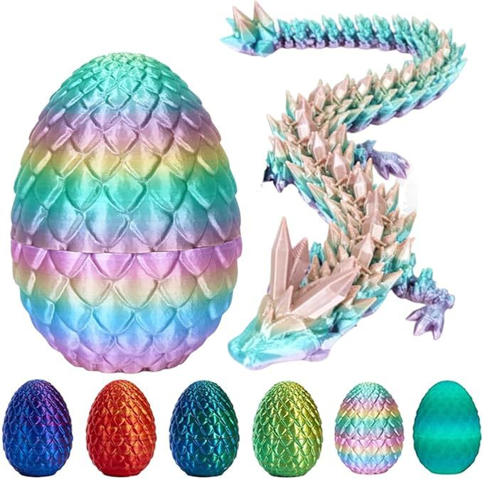 3D-Printed Dragon Eggs | Divine Dragon Set: Toy, Gemstone Dragon Figurine, Collectible, Gift, Decorative, Creative, Trendy Toy
