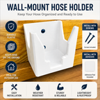 Wall Mount Hose Spray Holder | Outdoor Garden Nozzle Storage Rack, Easy Install
