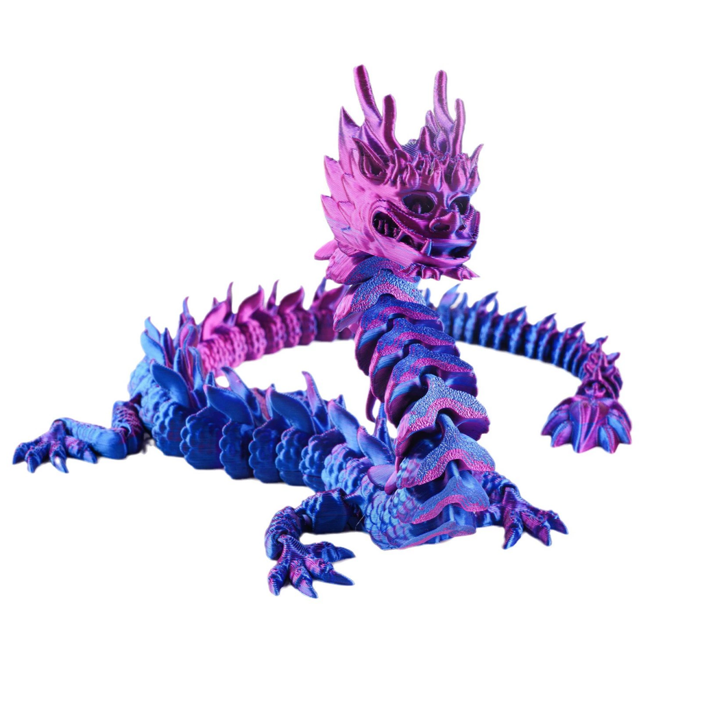 3D-Printed Standing Chinese Dragon Figurine—Gift Ornament with Movable Parts, High-Precision, Creative “Divine Dragon” Trend Toy Model