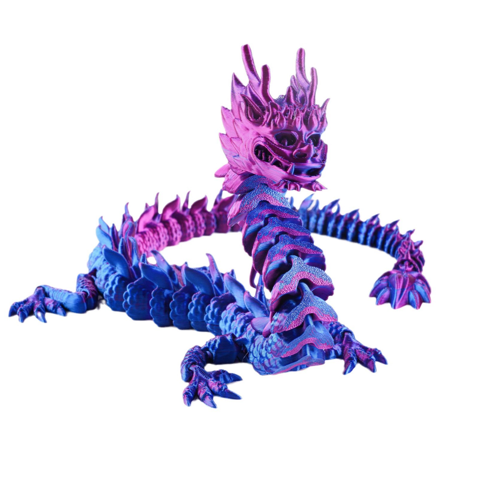 3D-Printed Standing Chinese Dragon Figurine—Gift Ornament with Movable Parts, High-Precision, Creative “Divine Dragon” Trend Toy Model