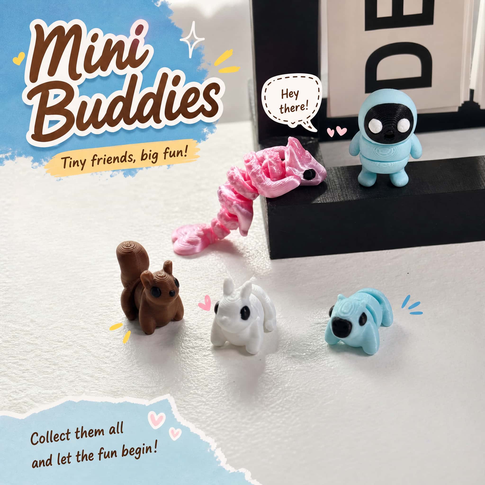 Mini Articulated Fidget Animals Bulk Pack | Portable Pocket Stress Relief Toys