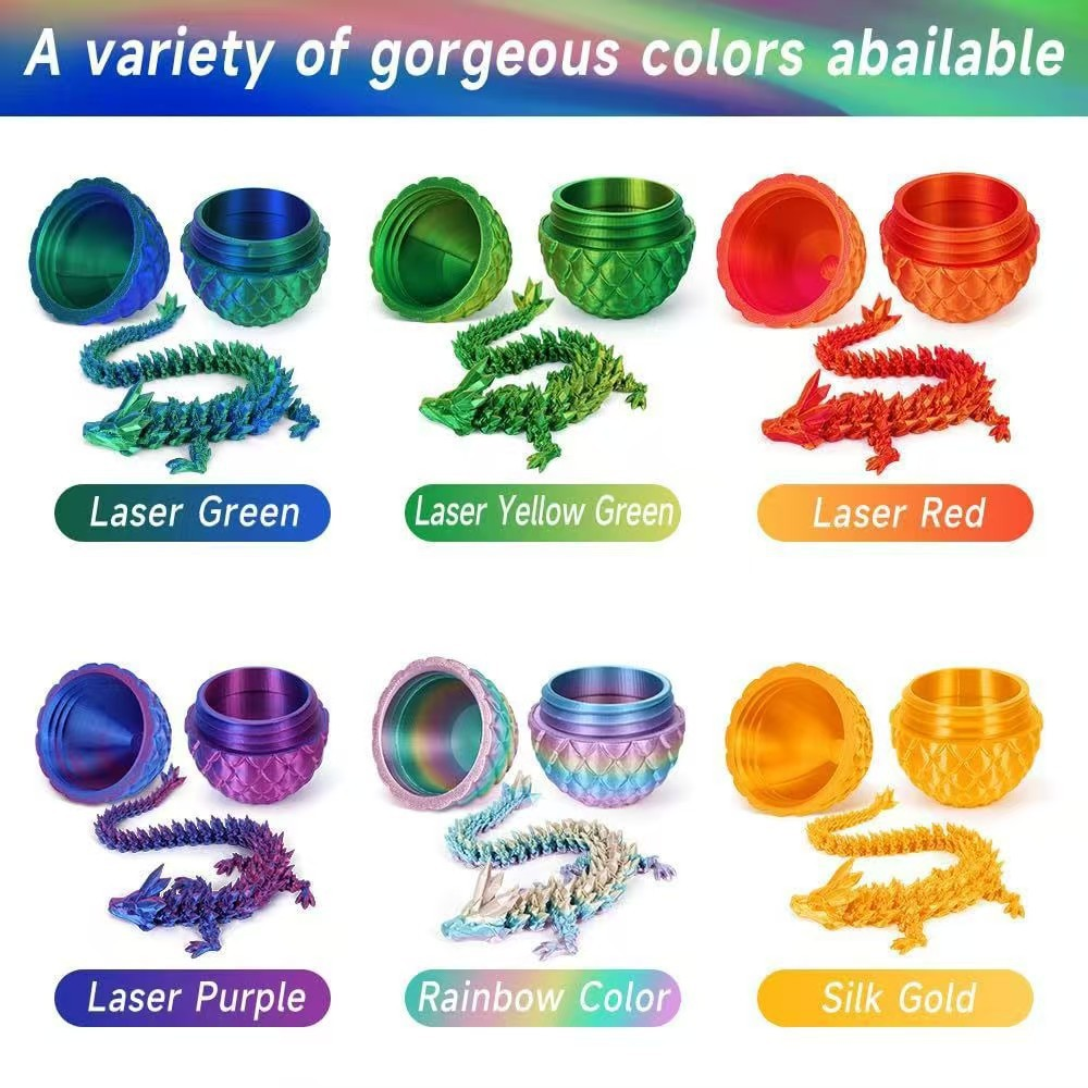 3D-Printed Dragon Eggs | Divine Dragon Set: Toy, Gemstone Dragon Figurine, Collectible, Gift, Decorative, Creative, Trendy Toy
