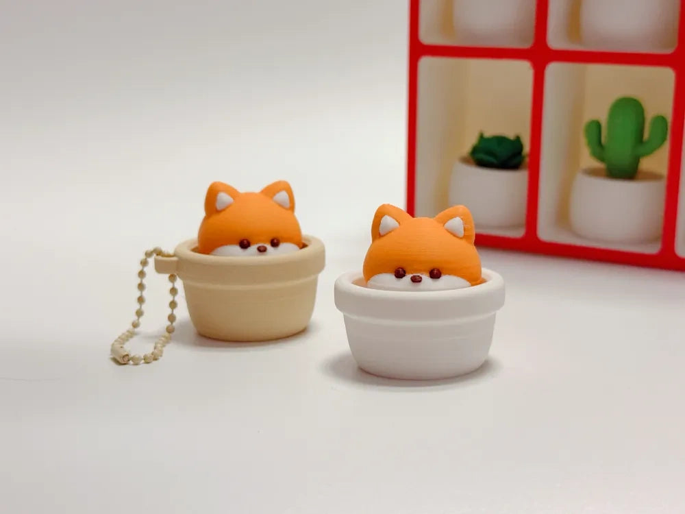 Pop Up Fox Pot Fidget Clicker | Kawaii Portable Pocket Stress Relief Toy