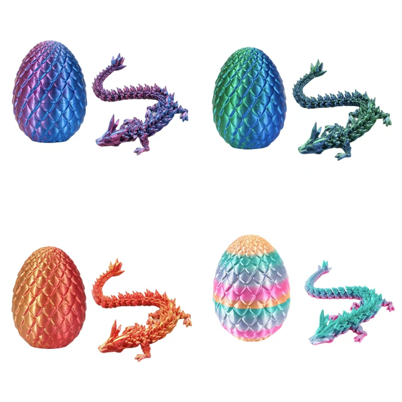 3D-Printed Dragon Eggs | Divine Dragon Set: Toy, Gemstone Dragon Figurine, Collectible, Gift, Decorative, Creative, Trendy Toy