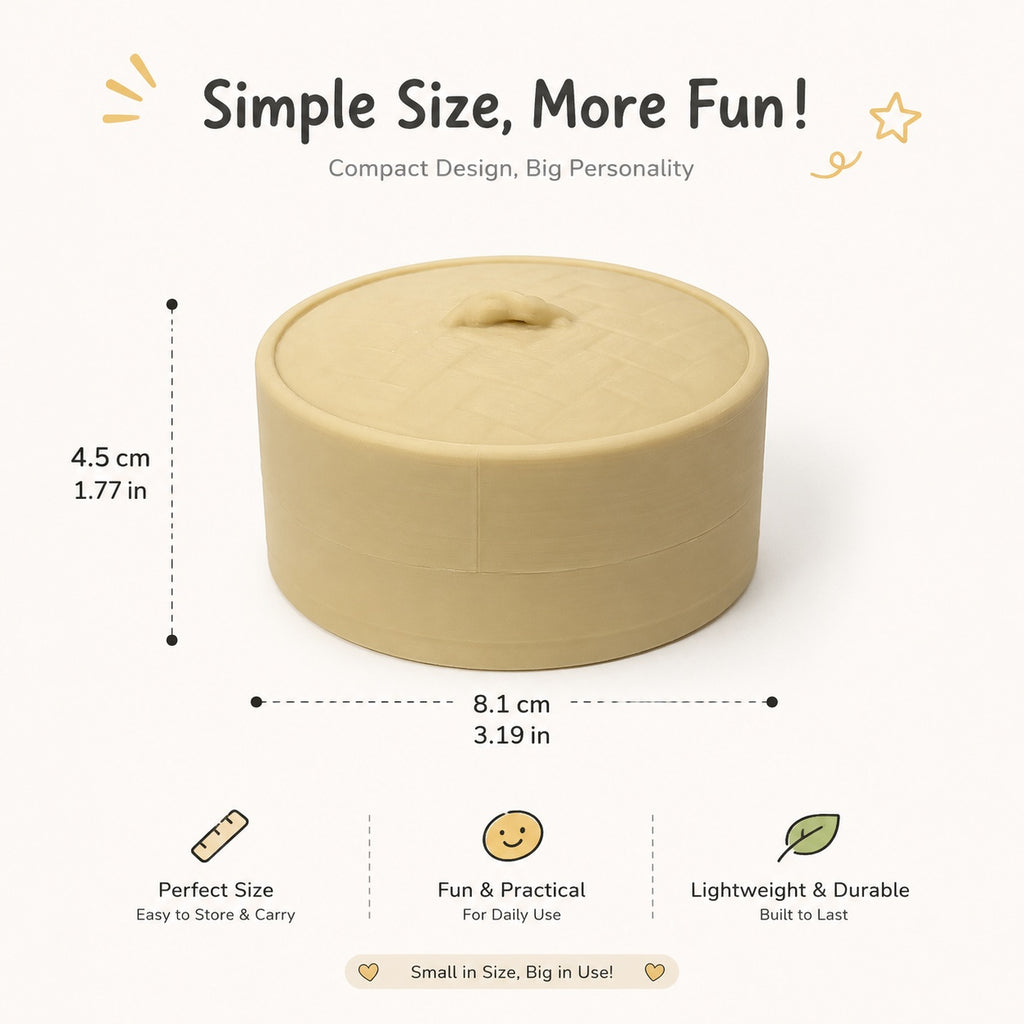 Cute Dumpling Clicker V2, 3D Printed Bamboo Steamer Fidget Toy, Satisfying Mechanical Pop Button Sensory Stress Relief Toy, Kawaii Bun Desktop Decor Novelty Gift for Adults & Teens