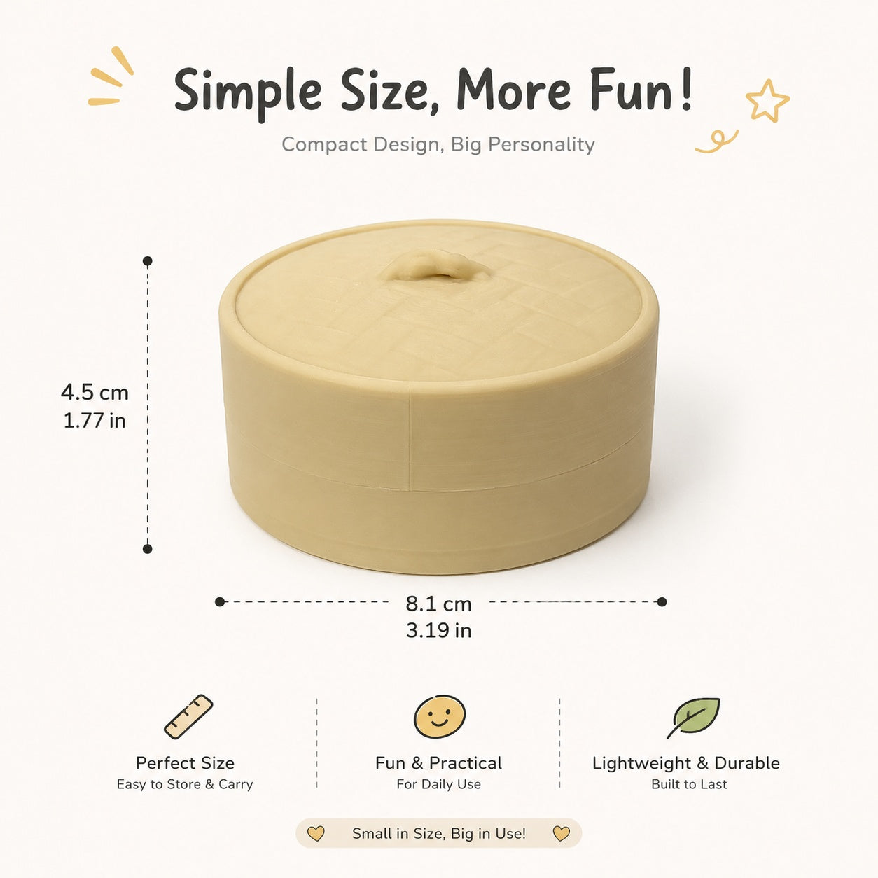 Cute Dumpling Clicker V2, 3D Printed Bamboo Steamer Fidget Toy, Satisfying Mechanical Pop Button Sensory Stress Relief Toy, Kawaii Bun Desktop Decor Novelty Gift for Adults & Teens